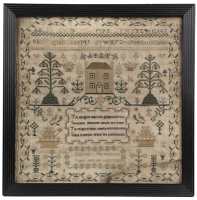 Lot 768 - Sampler. A needlework picture by Ellen Male, 1839, & another 1774