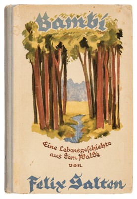 Lot 553 - Salten (Felix). Bambi, Eine Lebensgefchichte aus dem Balde, 1st edition, Berlin: Ullstein, 1923