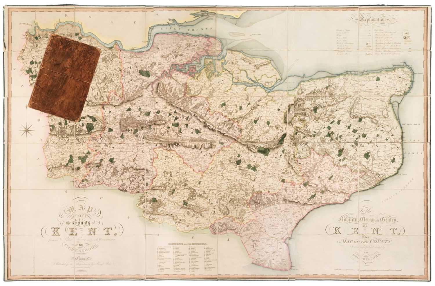 Lot 104 - Kent. Greenwood (C.), Map of the County of Kent, 1821