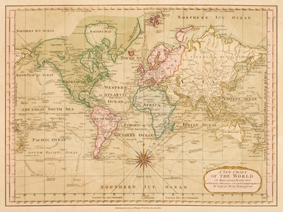 Lot 130 - World. Dunn (Samuel), A New Chart of the World on Mercator's Projection, circa 1795