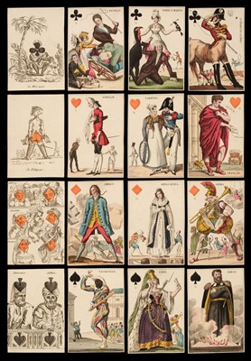 Lot 489 - French transformation playing cards. Jeu de Cartes á Rire de Thalie, Paris: Grandebes, circa 1819