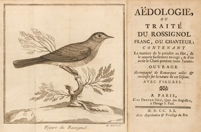 Lot 49 - De Nobleville (Arnault). Aedologie ou traite du rossignol franc, ou chanteur, 1751