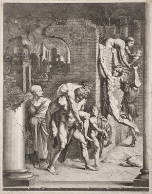 Lot 178 - Sandrart (Johann Jacob von, 1655-1698). The fire in the Borgo 1682, after Raphael