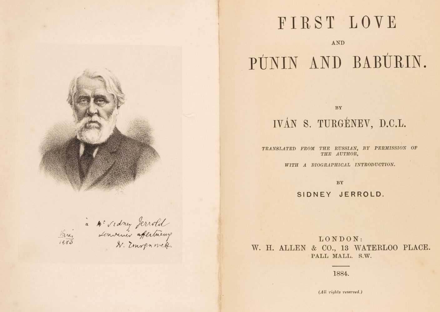 Lot 817 - Turgenev (Ivan Sergeevich). First Love and Punin and Babrin, 1884