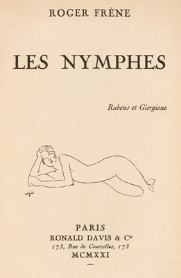 Lot 785 - Modigliani (Amedeo, illustrator). Les Nymphes, Poème, [by] Roger Frène, 1st edition