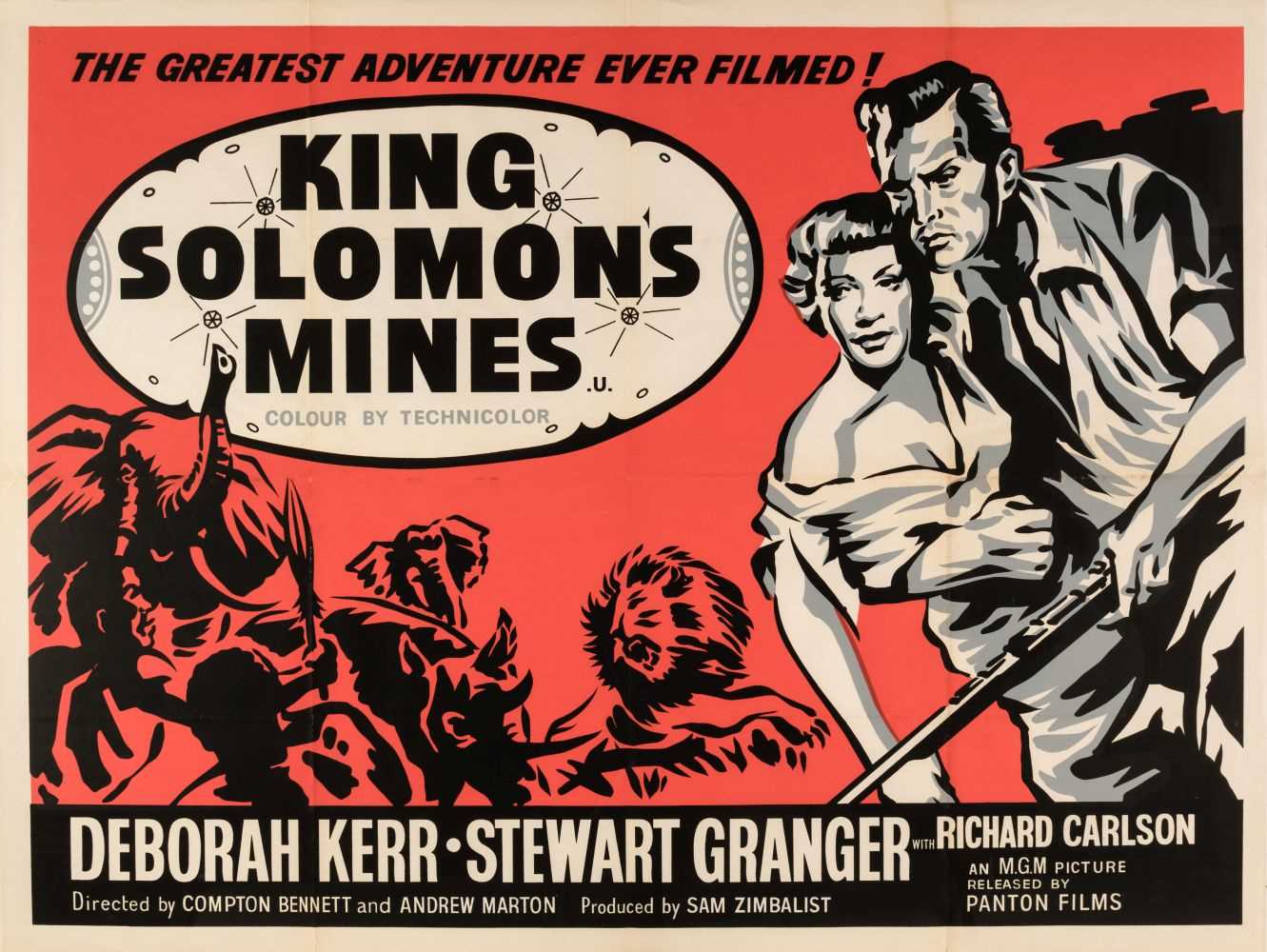 Lot 607 - King Solomon's Mines. A group of 3 colour lithographic posters for the 1950 film, 1960s re-issues