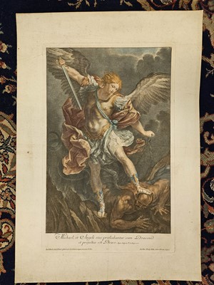 Lot 174 - Reni (Guido). Michael, et Angeli eius praeliabantur cum Dracone et projectus est Draco, 1734