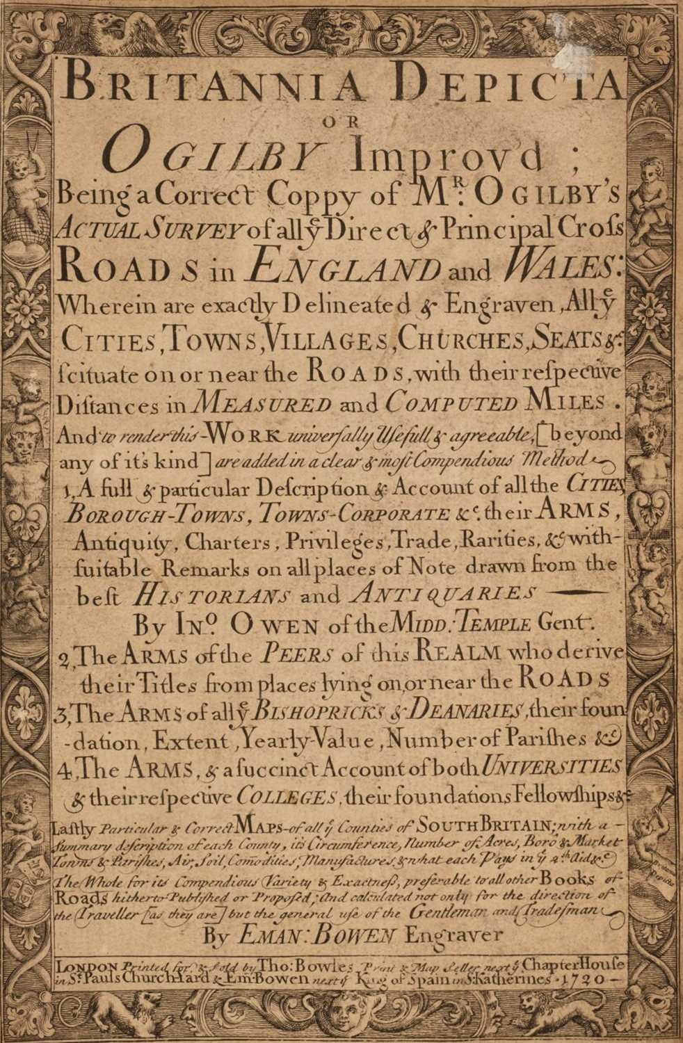Lot 104 - Owen (John & Bowen Emanuel). Britannia Depicta or Ogilby Improv'd, 1720