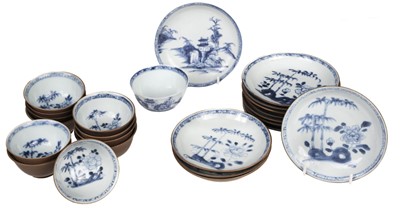 Lot 600 - Nanking Cargo. A collection of 11 Chinese 'Batavia Ware', 1752