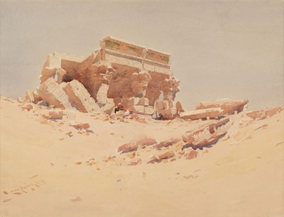 Lot 324 - Lamplough (Augustus Osborne, 1877-1930). Ruined Temple at Kom Ombo, watercolour