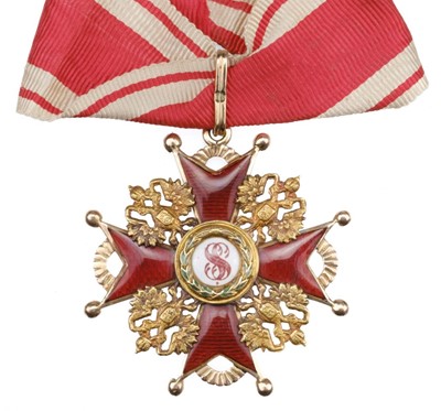 Lot 186 - Russia. Order of St Stanislaus, 3rd class breast badge by Eduard of St Petersburg