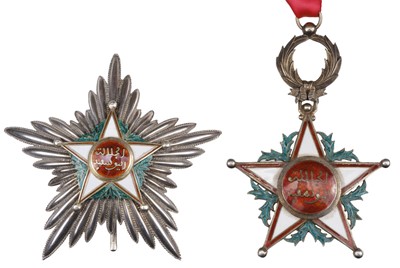 Lot 174 - Morocco. Order of Ouissam Alaouit Cherifien, breast star and badge