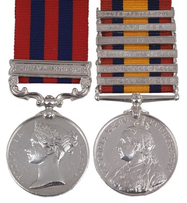 Lot 70 - Pair: Private J. Johns, Devonshire Regiment, IGS & QSA