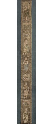 Lot 687 - Embroidered Orphrey. An ecclesiastical needlework panel, probably Spanish or Italian, 16th century