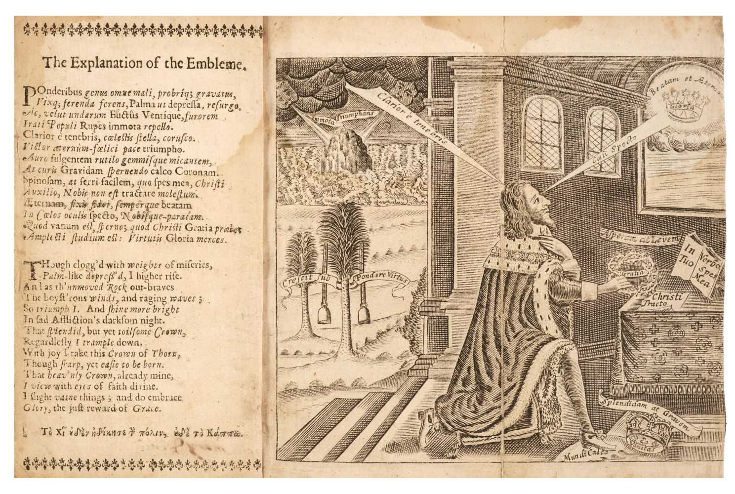 Lot 312 - Charles I. Eikon Basilike. The Pourtraicture of His Sacred Majestie..., 1649