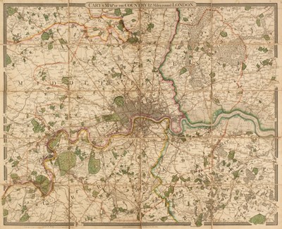 Lot 85 - London. Cary (G. & J.), Cary's Map of the Country Twelve Miles round London, 1829
