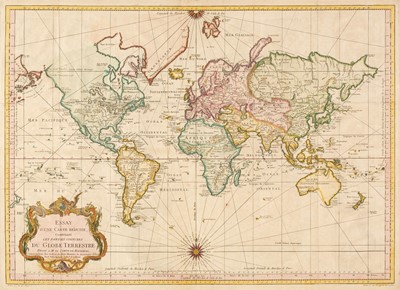 Lot 135 - World. Bellin (J. N.), Essay d'une Carte Reduite Contenant les Parties Connues du Globe..., 1748