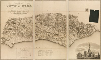 Lot 115 - Sussex. Greenwood (C. & J.), Map of the County of Sussex, 1825
