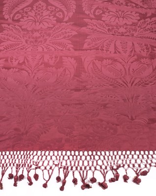 Lot 681 - Bedcover. A red silk damask coverlet, French, 19th century