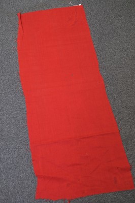 Lot 690 - Fabric. A collection of red 18th century moreen and 19th century worsted