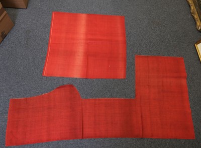 Lot 690 - Fabric. A collection of red 18th century moreen and 19th century worsted