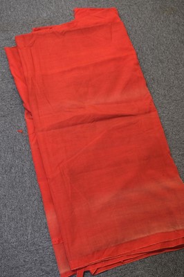 Lot 690 - Fabric. A collection of red 18th century moreen and 19th century worsted