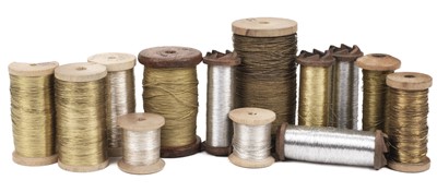 Lot 708 - Thread. A collection of gold and silver thread, 19th/20th century