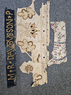 Lot 691 - Fabric. A collection of textile fragments, 17th-19th century