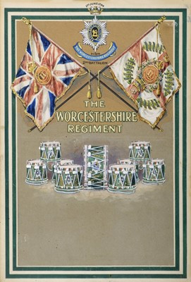 Lot 210 - Regimental Standards. A collection of original watercolour illustrations circa 1930s