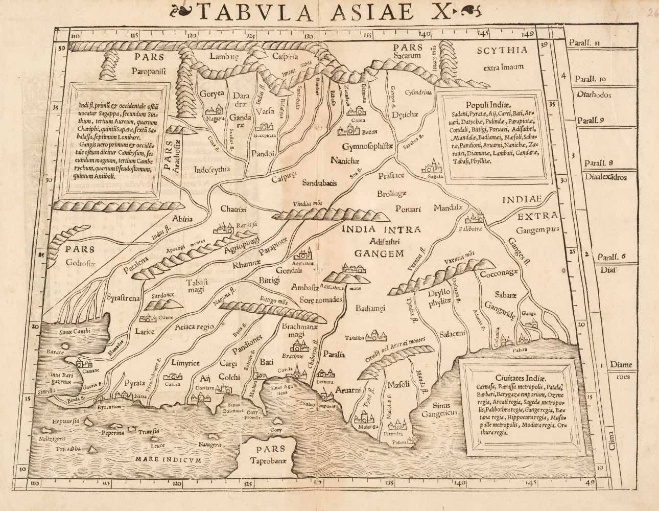 Lot 99 - Munster (Sebastian). Eight woodblock maps, late 16th century