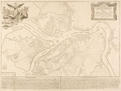 Lot 114 - St. Petersburg. Unvertzagt (G. I.), Plan der Kayserl Residentz Stadt St Petersburg, circa 1745
