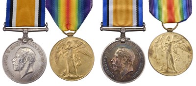 Lot 72 - Pairs: British War and Victory Medal, Royal North Devonshire Yeomanry