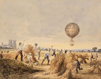 Lot 209 - Hot Air Ballooning. Four Ballooning Scenes, circa 1860-70