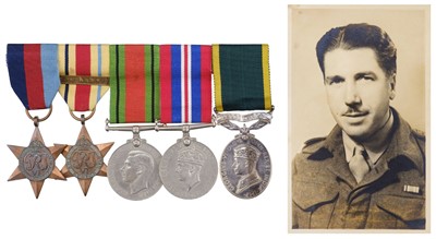 Lot 10 - Five: Lieutenant J.H. Middleton, Hampshire Regiment, WWII