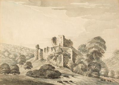 Lot 168 - Swete (Reverend John, 1752-1821). Okehampton Castle, Sept 5 1789, watercolour and ink