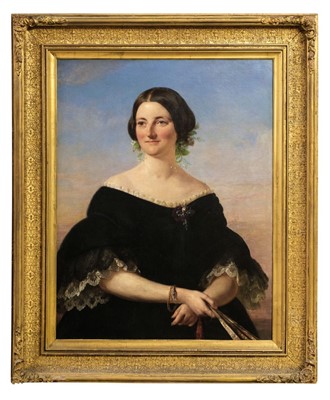 Lot 135 - Downes (Thomas Price, active 1835-1887). Portrait of Mrs Henry Back, circa 1851