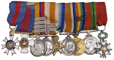 Lot 48 - Miniature medals attributed to Lieutenant Colonel G.C. Morphett, Royal Sussex Regiment