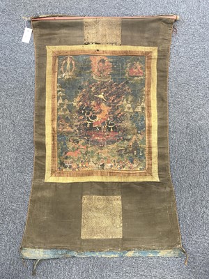 Lot 240 - Three Tibetan scrolls on silk, 18th century