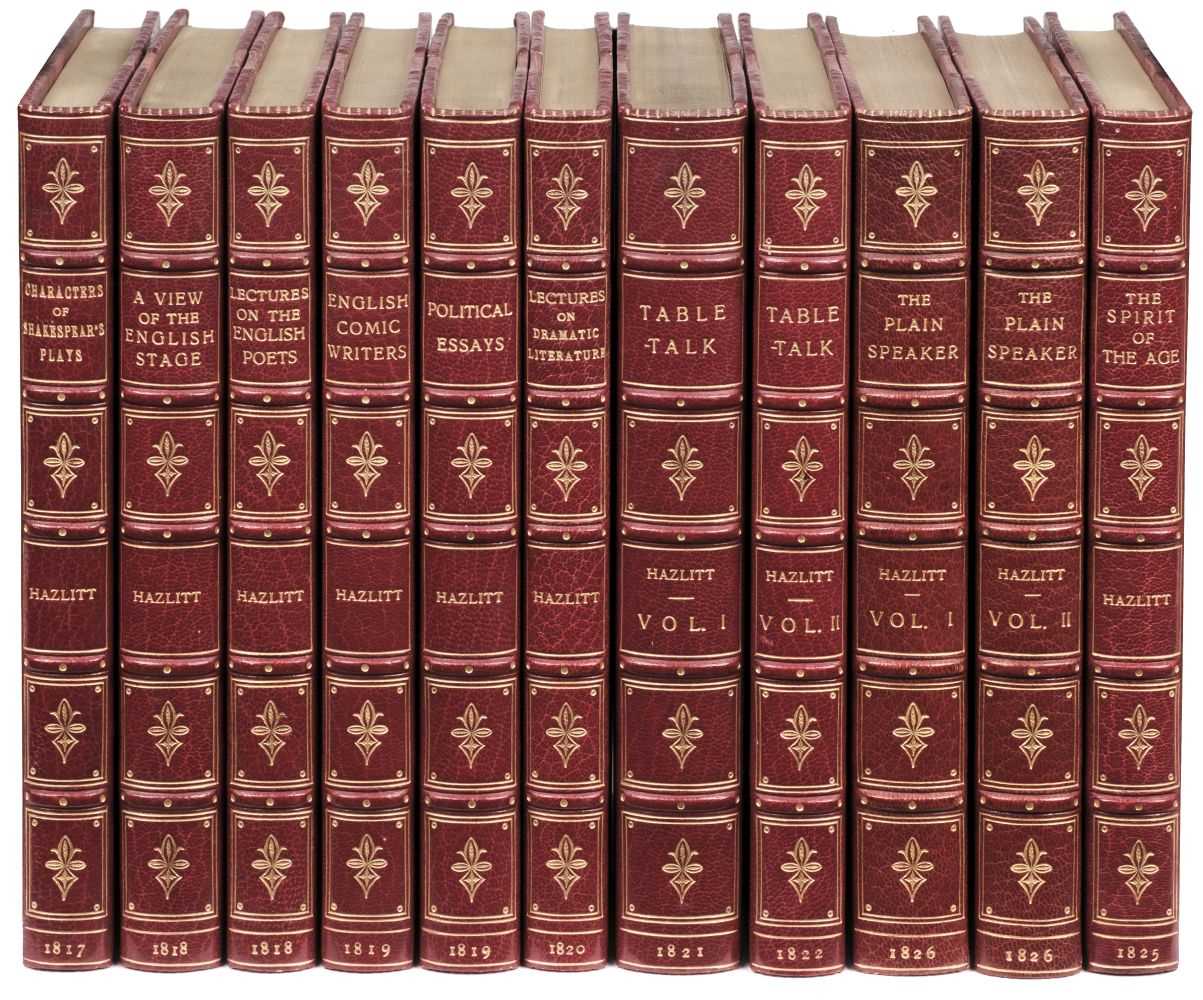 Lot 119 - Hazlitt (William). Table Talk; or Original Essays, 2 volumes, 1st edition, 1821-22