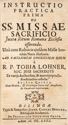 Lot 32 - Lohner (Tobias). Instructio Practica..., 14 vols. in 9, Dillingen, 1678-96