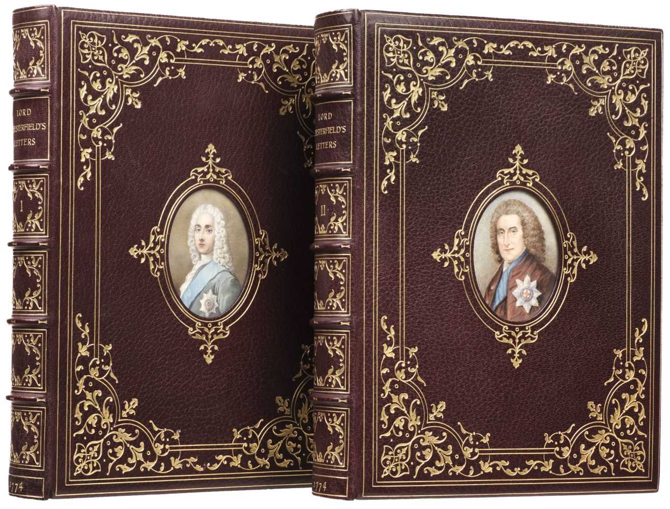 Lot 54 - Cosway-style binding. Letters written by the Earl of Chesterfield, 2 volumes, 1774