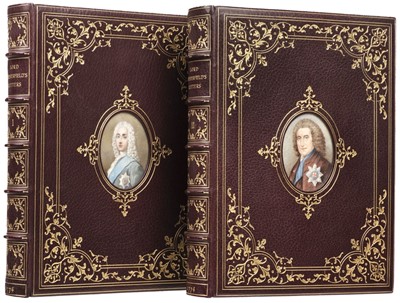 Lot 54 - Cosway-style binding. Letters written by the Earl of Chesterfield, 2 volumes, 1774