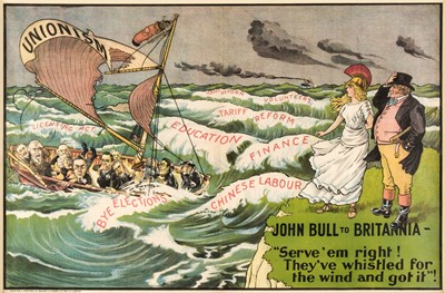 Lot 149 - Brumby & Clarke (publishers). John Bull to Britannia - "Serve 'em right..., circa 1905