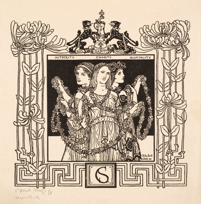 Lot 265 - Bell (Robert Anning, 1863-1933). Company of Salters bookplate designs, 1910, lithograph