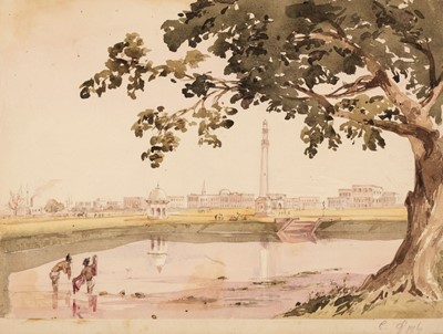 Lot 181 - D'Oyly (Charles, 1781-1845). View of Calcutta and Fishing Boats off the Indian Coast