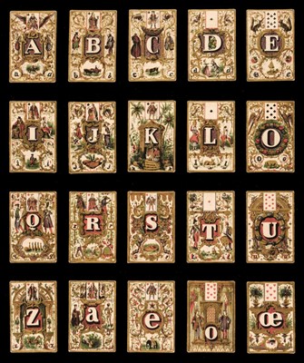 Lot 525 - French playing cards. Jeu de Cartes Abécédaire, Pierre Boboeuf: Paris, 1840