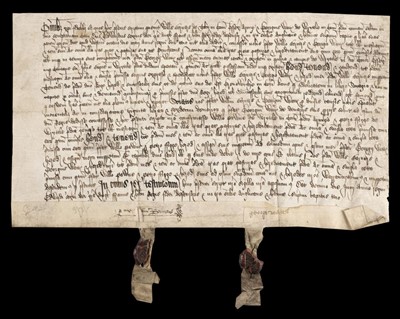 Lot 3 - Essex Deeds. A group of 6 vellum deeds relating to lands at Tillingham, Great Tey, etc., 1462/1520