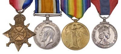 Lot 18 - Four: Private A.H. Meadows, Royal Fusiliers and other medals
