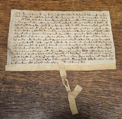 Lot 1 - Essex Deeds. A group of 8 medieval vellum deeds relating to land and property in Essex, c. 1280-1456