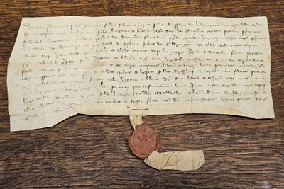 Lot 1 - Essex Deeds. A group of 8 medieval vellum deeds relating to land and property in Essex, c. 1280-1456